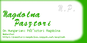 magdolna pasztori business card